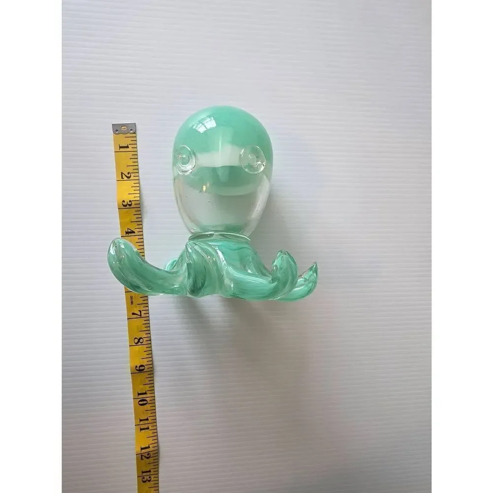 Blown Glass Octopus Green/Clear